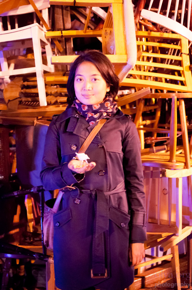 People of Toronto Nuit Blanche with miniature Eames