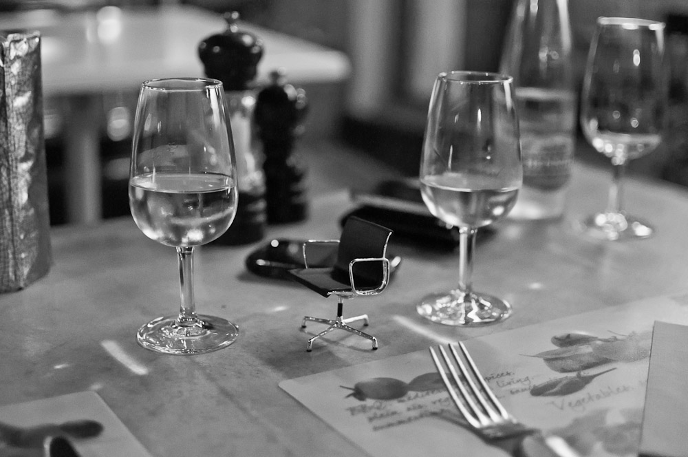 Mini Eames Executive at drinks, London, England
