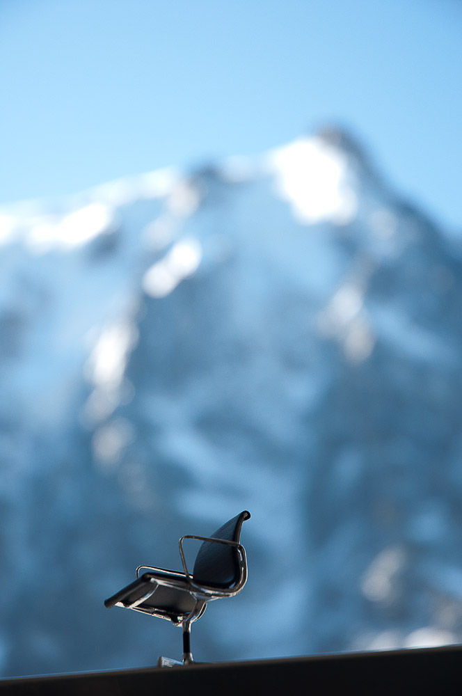 mini eames executive chair in the swiss alps