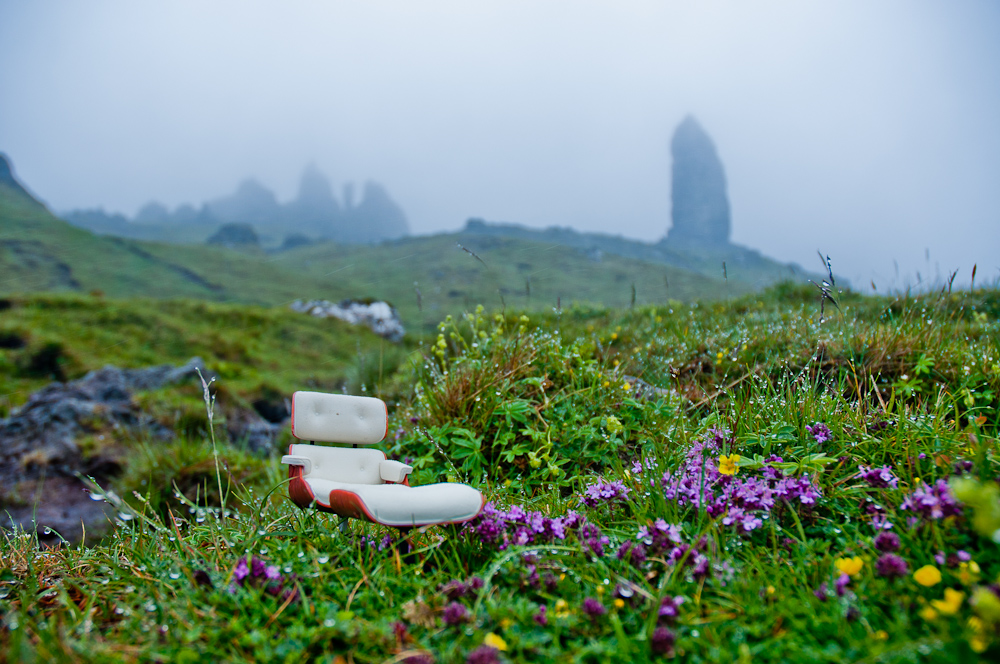 Scottish Highlands – Isle of Skye – and miniature Eames Lounge