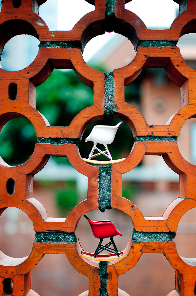 Miniature Eames RAR rockers in Taipei, Taiwan